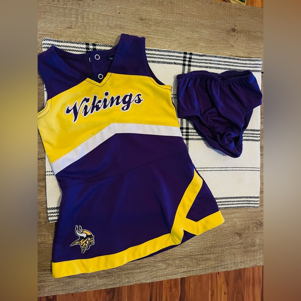 Minnesota Vikings Toddler Cheerleader Dress - Purple and Yellow